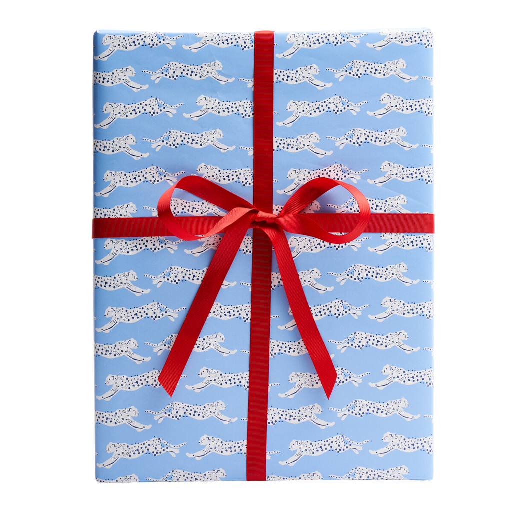 Leaping Leopards Wrapping Paper In Sky