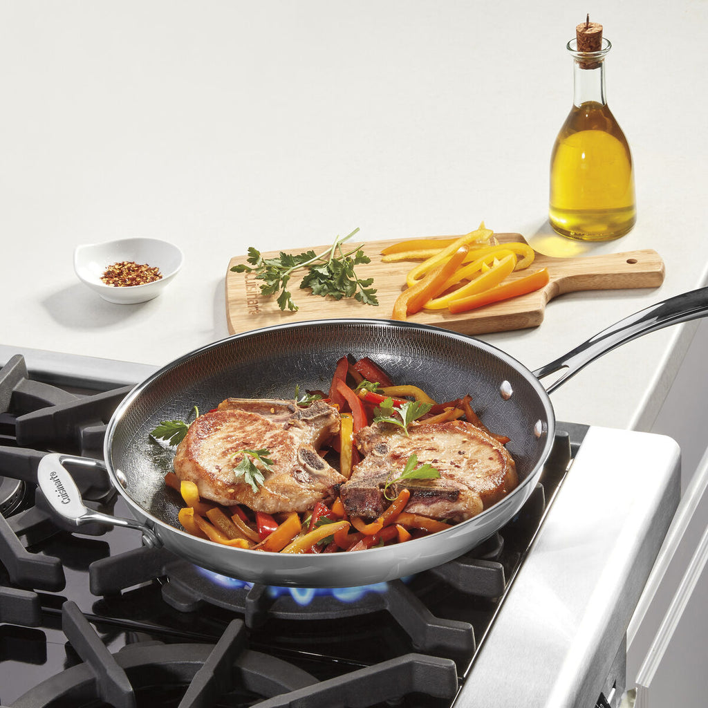FusionPlus® Stainless Steel 12" Skillet with Helper in Stainless Steel