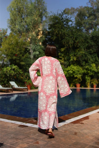 Doha Caftan in Pink Bouquet