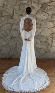 Elia Long Sleeve Open Back Lace Wedding Dress