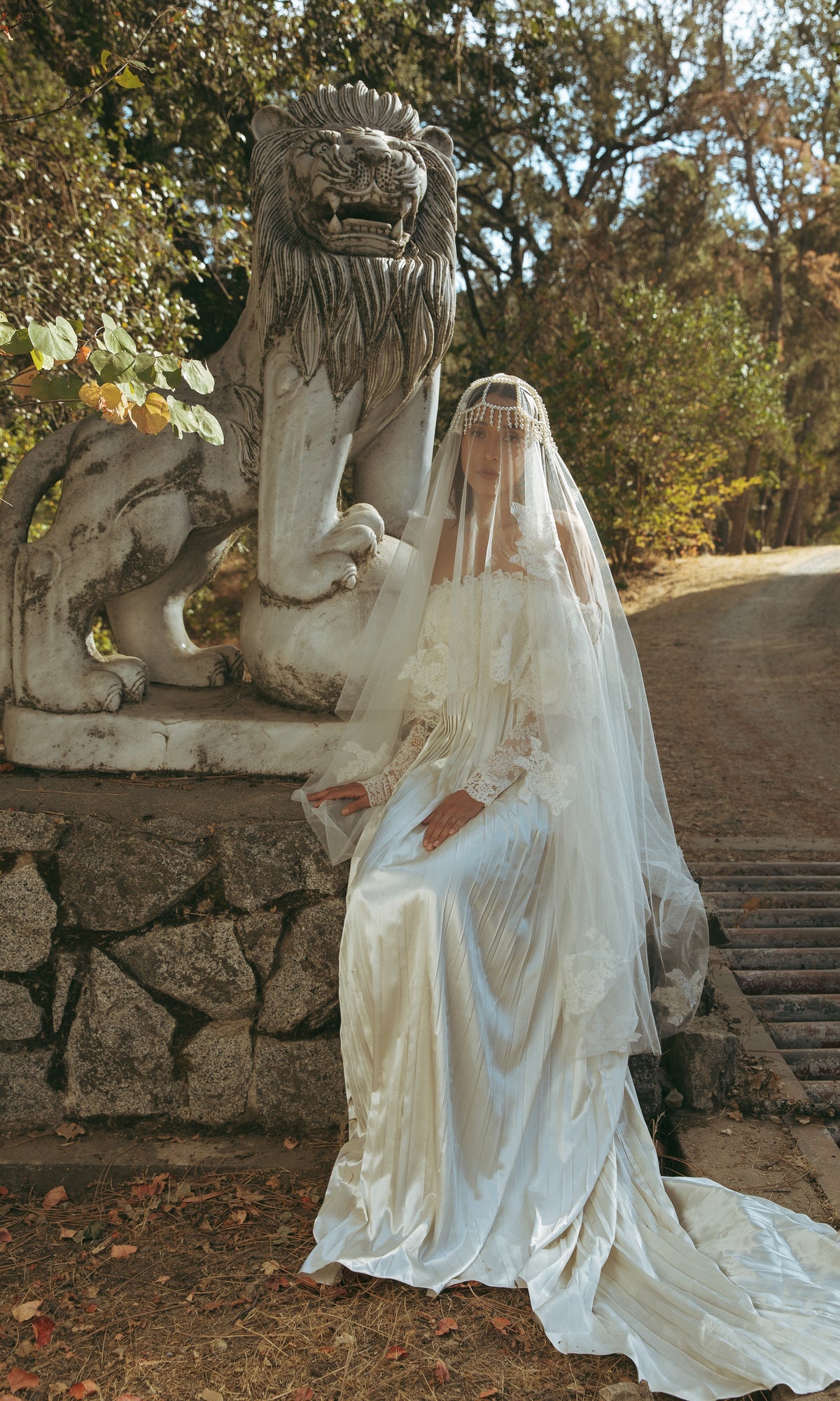 Luca Pleated Satin Silk Wedding Dress