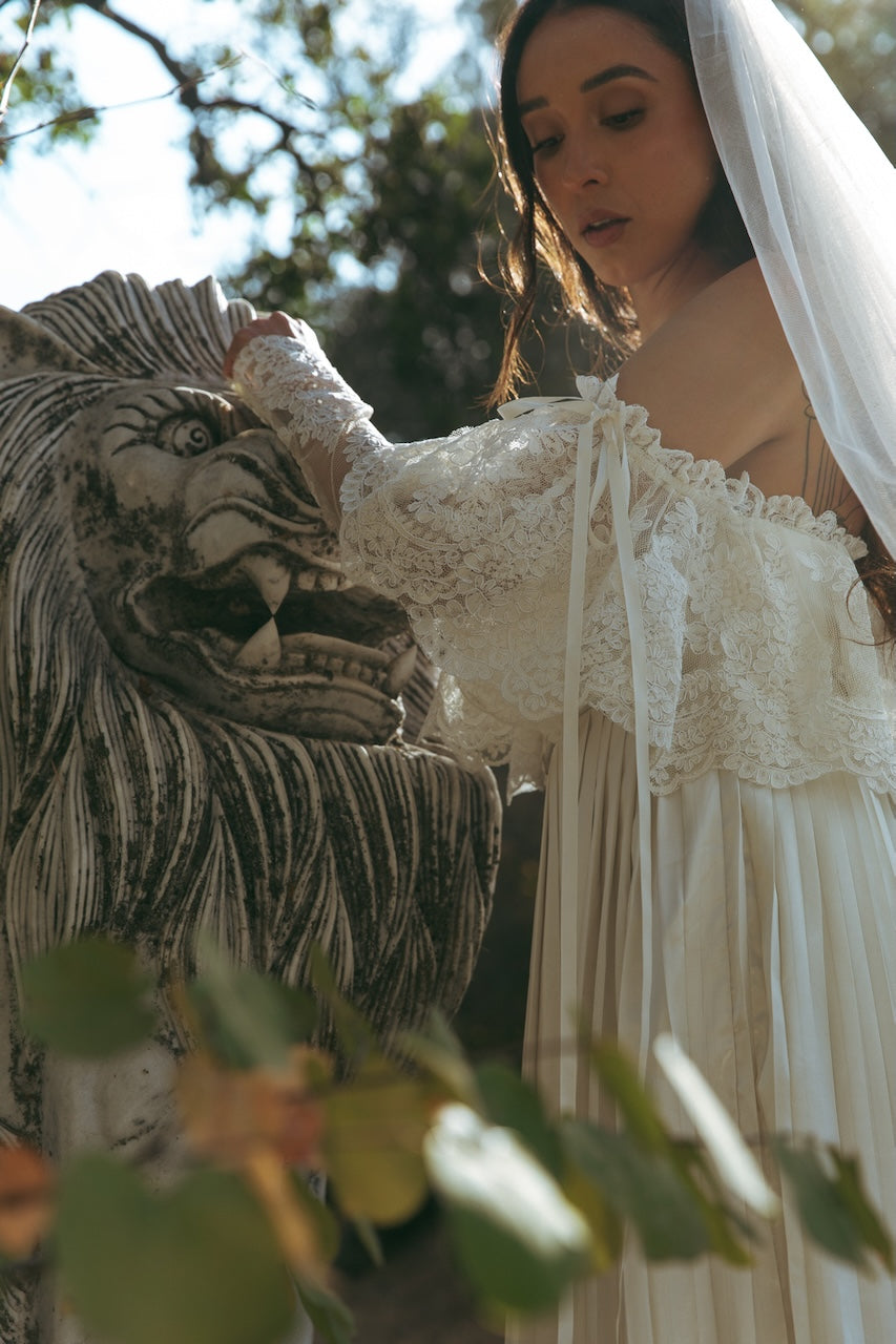 Luca Pleated Satin Silk Wedding Dress