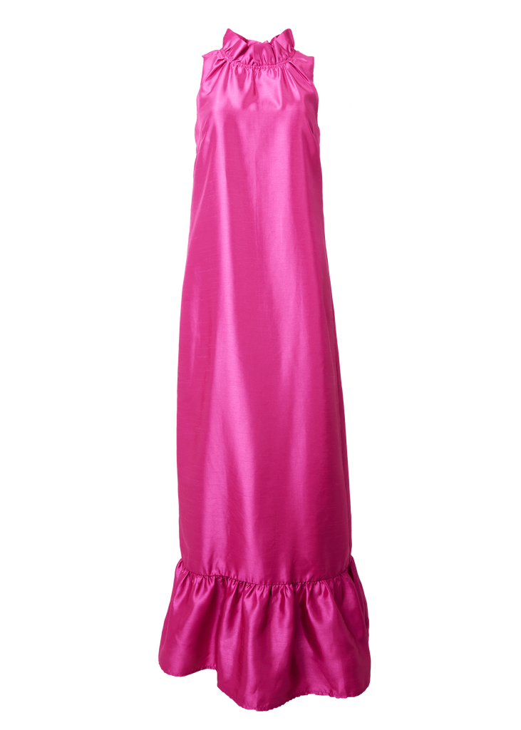 Camille Gown in Hot Pink Dupioni