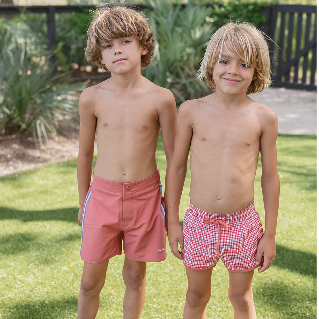 Boy’s Poppy Gingham Boardie