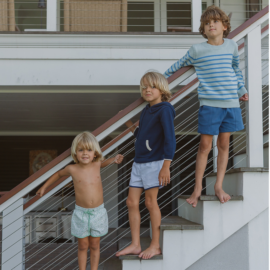 Unisex Blue Stripe Knit Sweater