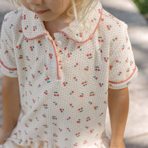 Girl’s Summer Cherries French Terry Dropwaist Tennis Dress