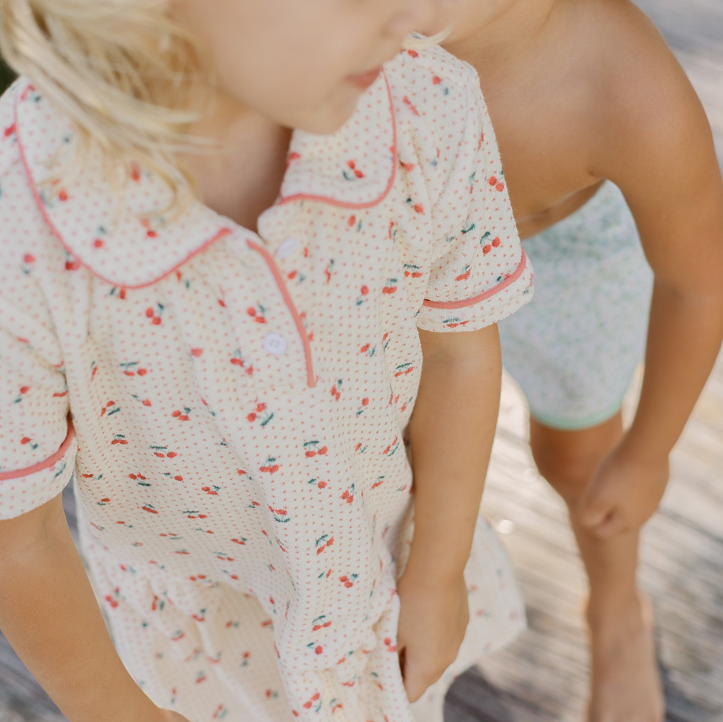 Girl’s Summer Cherries French Terry Dropwaist Tennis Dress