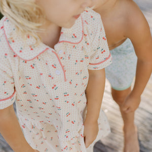 Girl’s Summer Cherries French Terry Dropwaist Tennis Dress