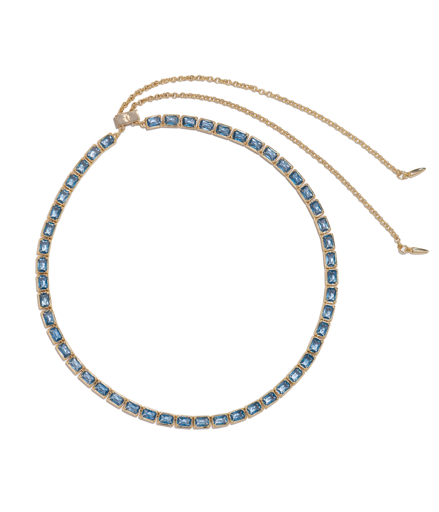Liza Slider Necklace in Smoked Sapphire