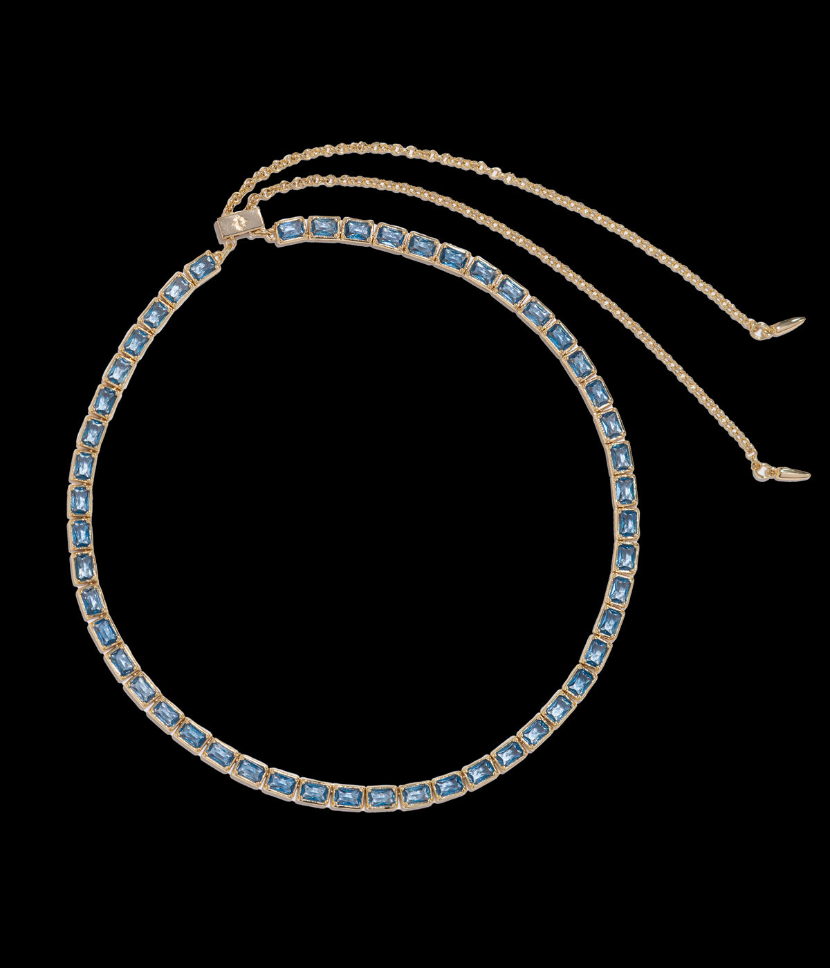 Liza Slider Necklace in Smoked Sapphire