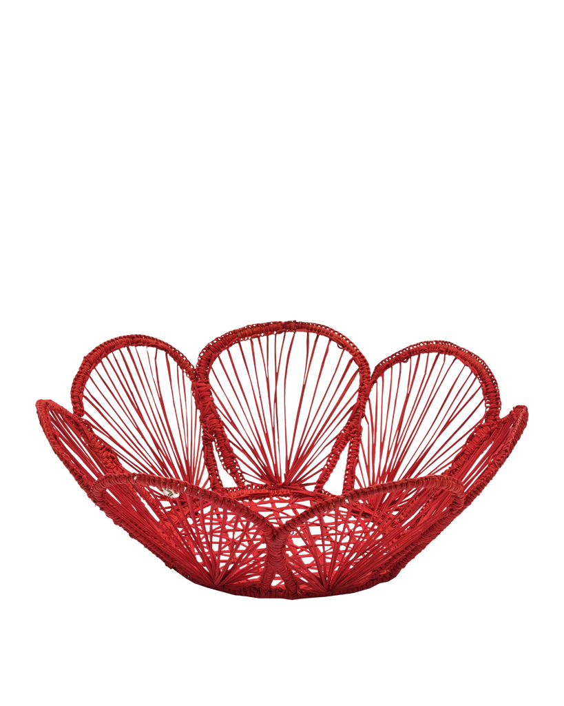 David Hicks Floral Basket in Red
