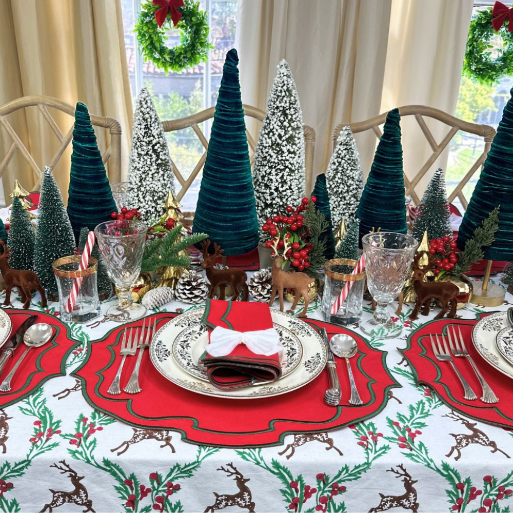 Red Christmas Belle Napkin, Set of 4