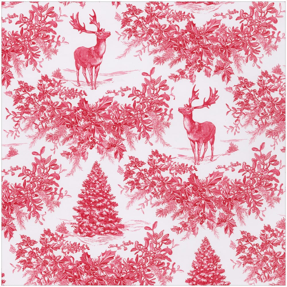 Christmas Toile Red Gift Wrapping Paper