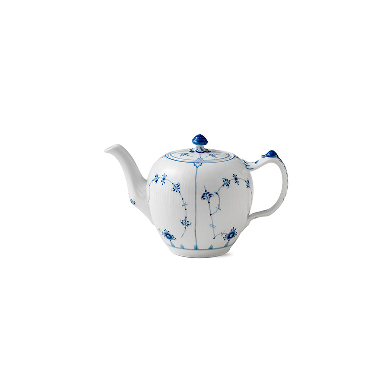 Blue Fluted Plain Teapot 100cl 1qt