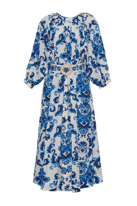 Simone Dress in Fiore Evening Blue