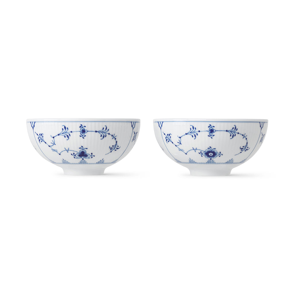 Blue Fluted Plain Rice Bowl 30cl 10.14oz, 11cm 4.33" 2PK
