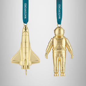 Christmas Spaceman & Rocket Golden Ornament