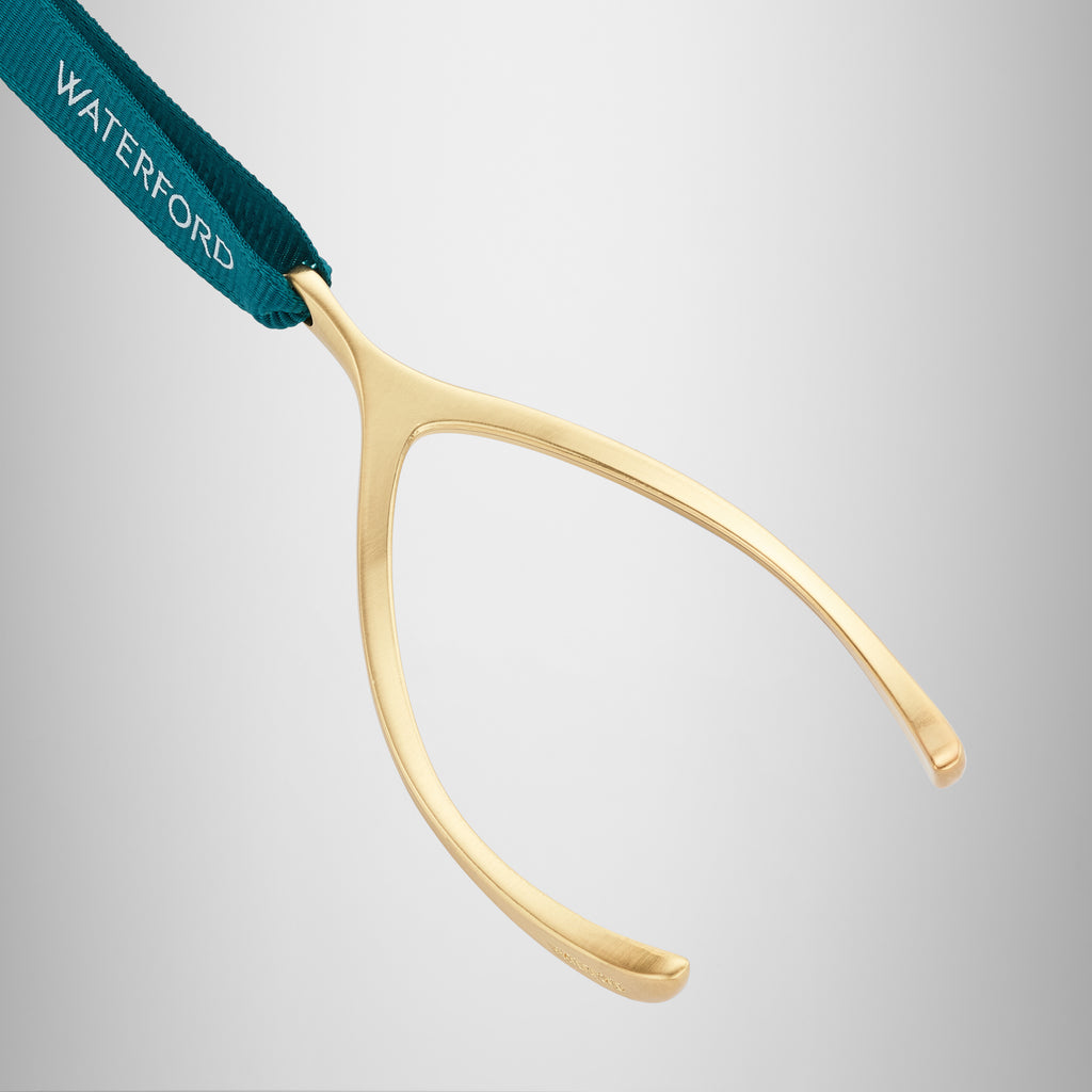 Christmas Wishbone Golden Ornament