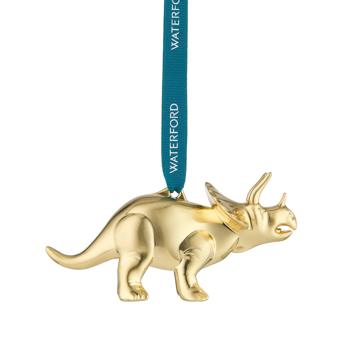 Christmas Triceratops Golden Ornament