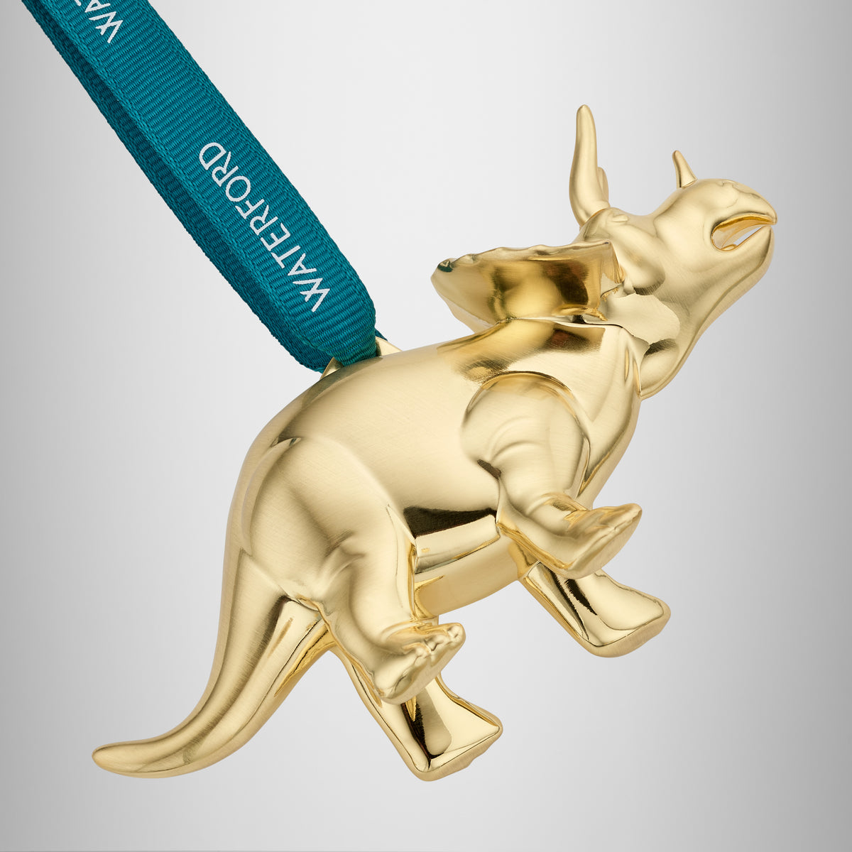 Christmas Triceratops Golden Ornament