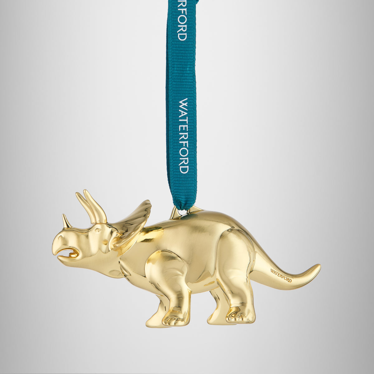 Christmas Triceratops Golden Ornament