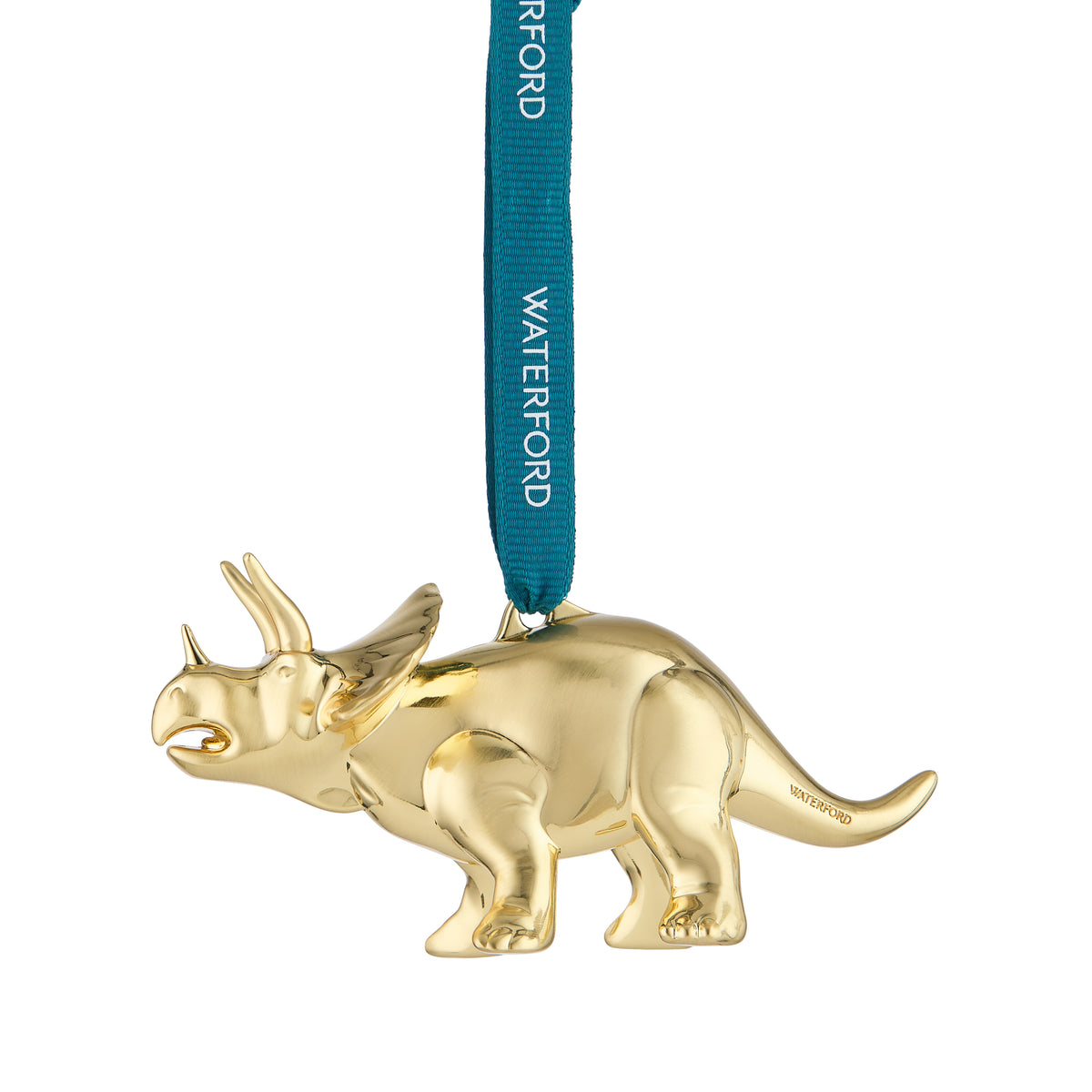 Christmas Triceratops Golden Ornament