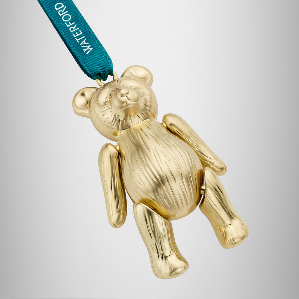 Christmas Teddy Golden Ornament