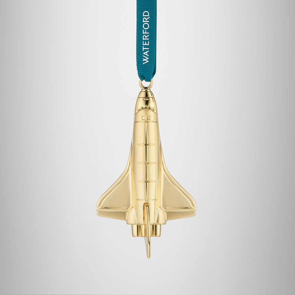 Christmas Rocketship Golden Ornament