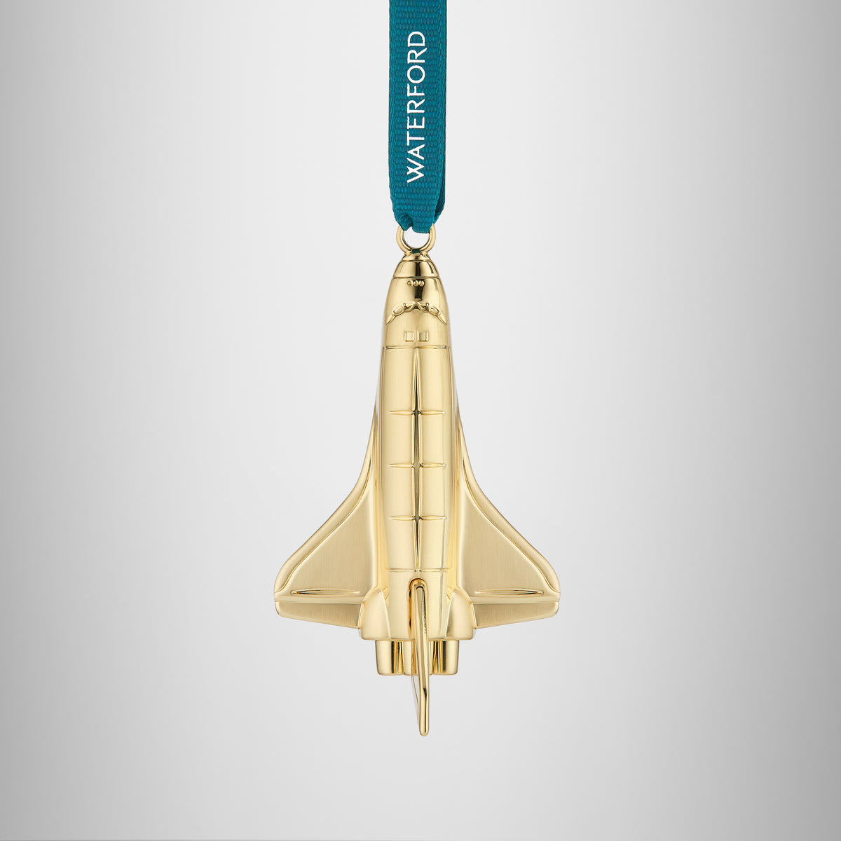 Christmas Rocketship Golden Ornament
