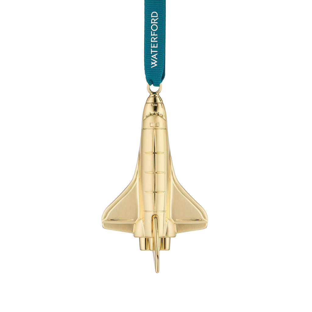 Christmas Rocketship Golden Ornament