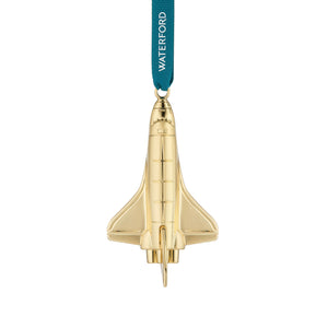 Christmas Rocketship Golden Ornament