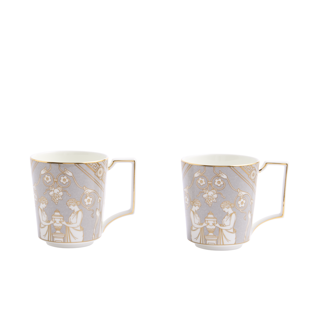 Renaissance Mug in Grey, Set of 2
