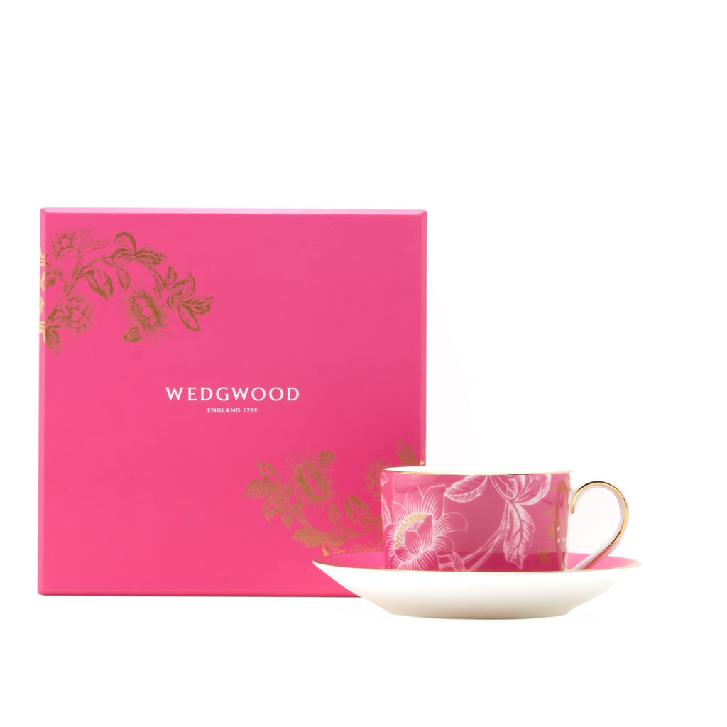 Wonderlust Tonquin Teacup & Saucer in Pink