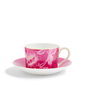 Wonderlust Tonquin Teacup & Saucer in Pink