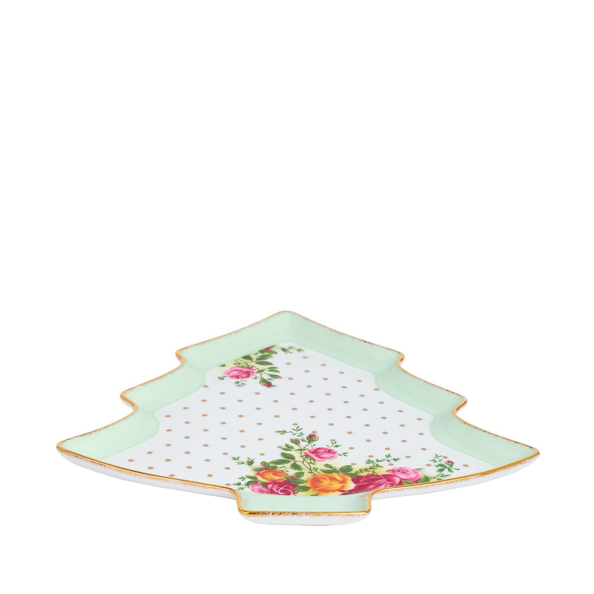 Old Country Roses Christmas Tree Serving Dish