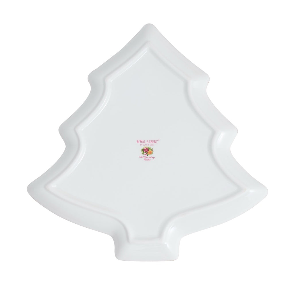 Old Country Roses Christmas Tree Serving Dish