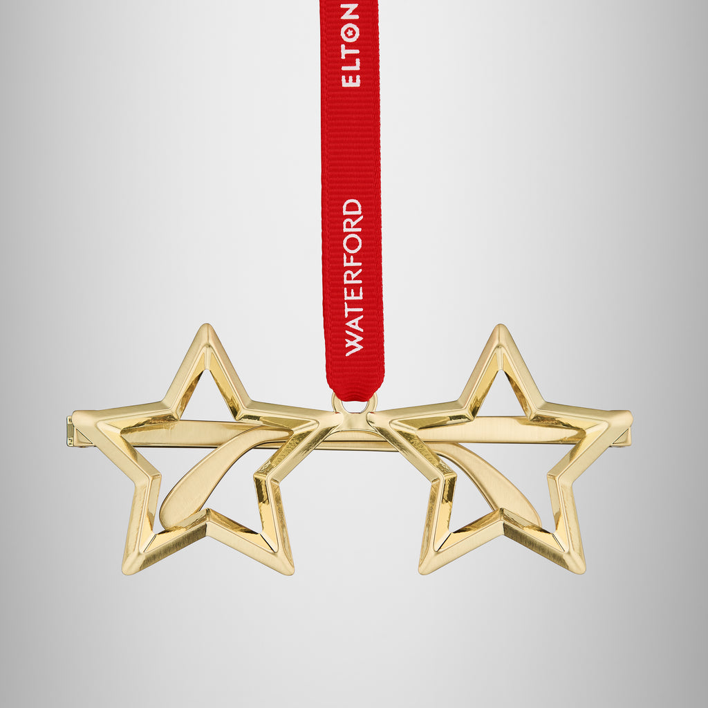 Elton John Golden Star Glasses Ornament
