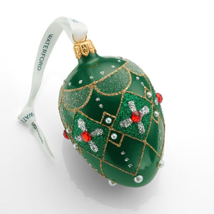 Holiday Heirlooms Green & Red Oval Bauble