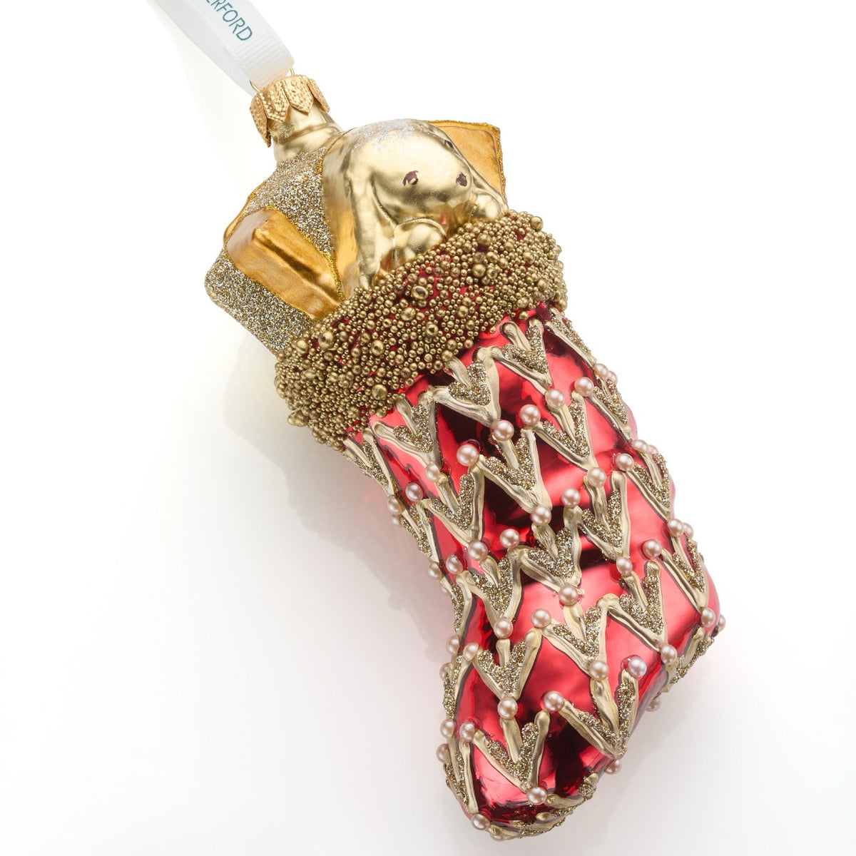 Holiday Heirlooms Red Filled Stocking