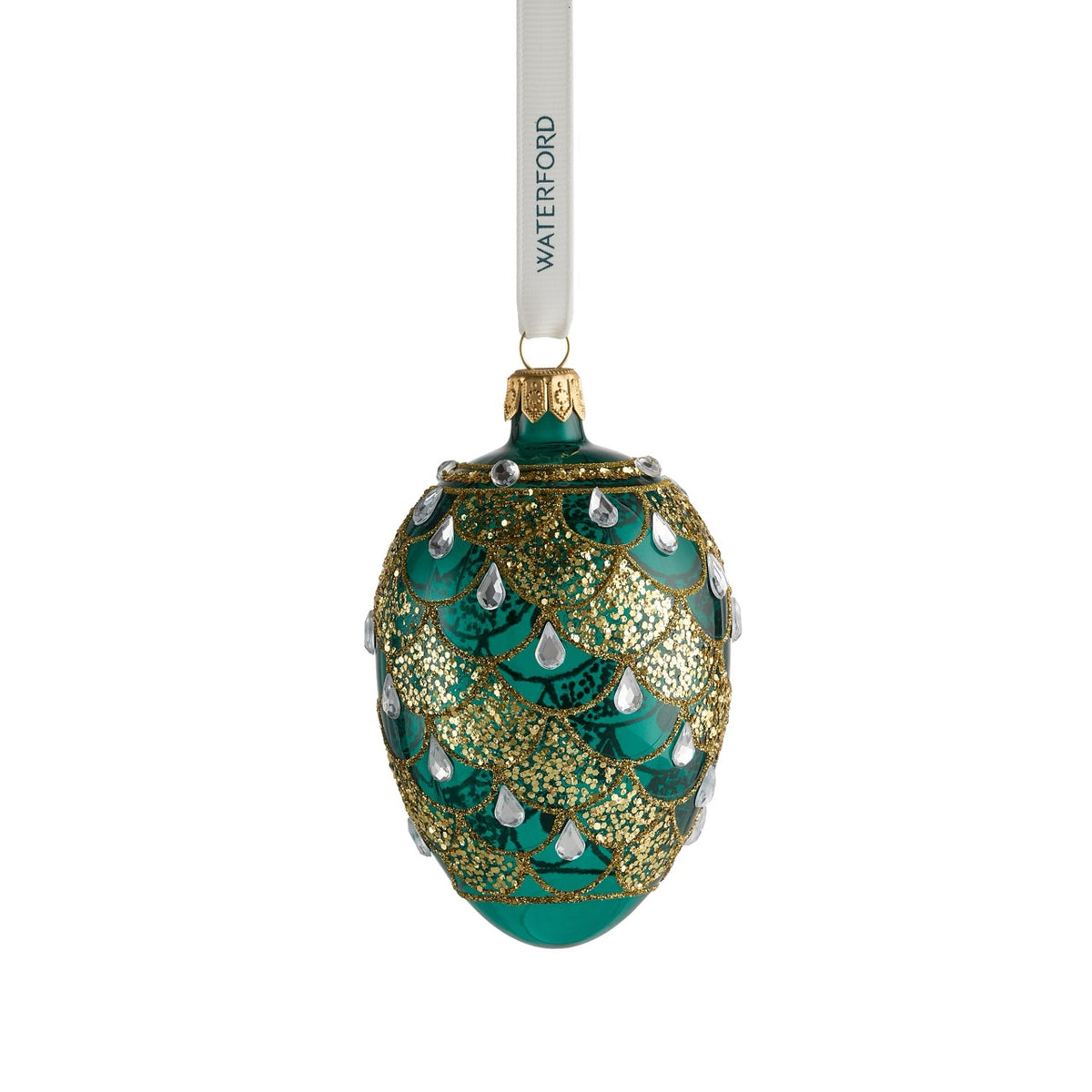 Holiday Heirlooms Green & Gold Oval Ornament