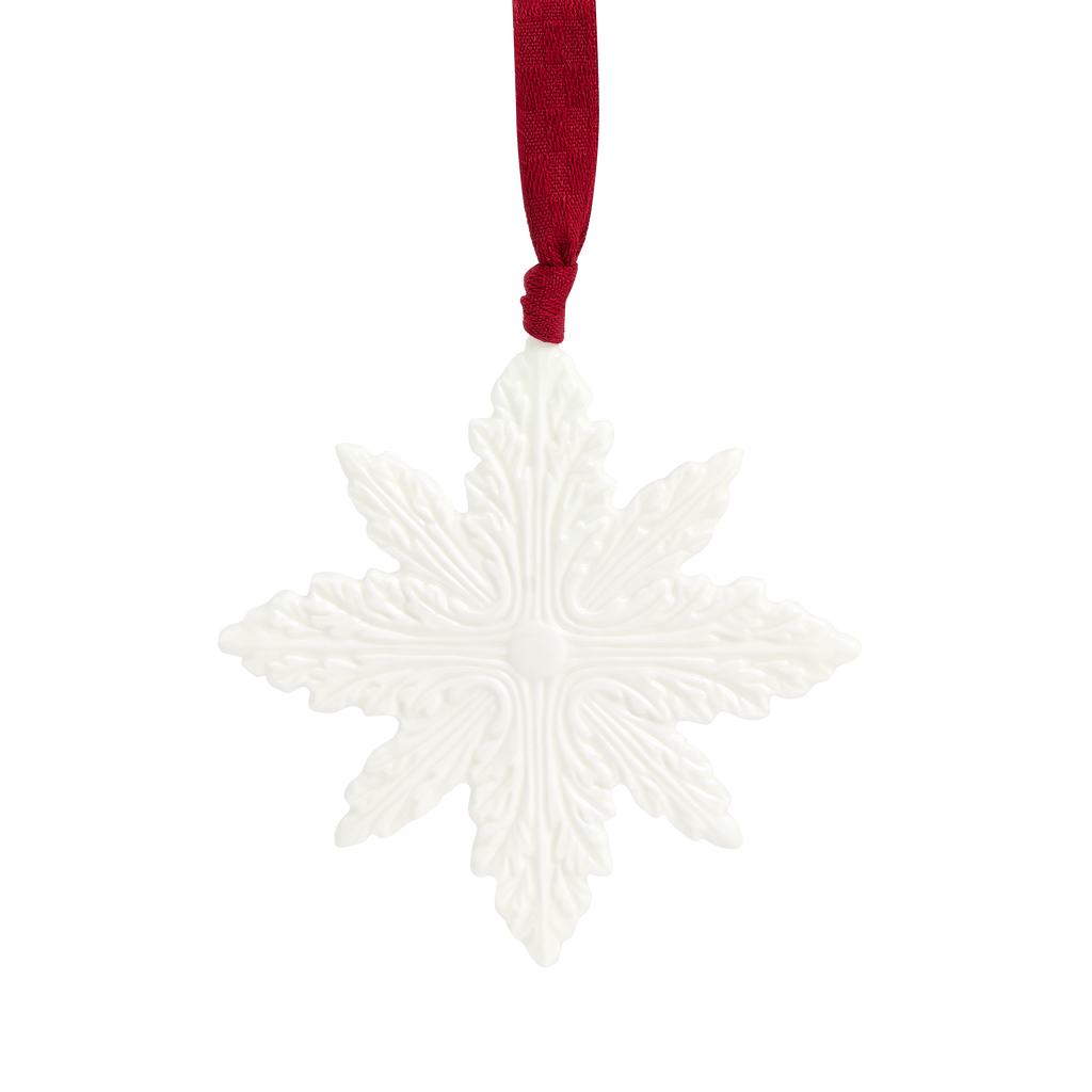 Festive Snowflake Ornament White China