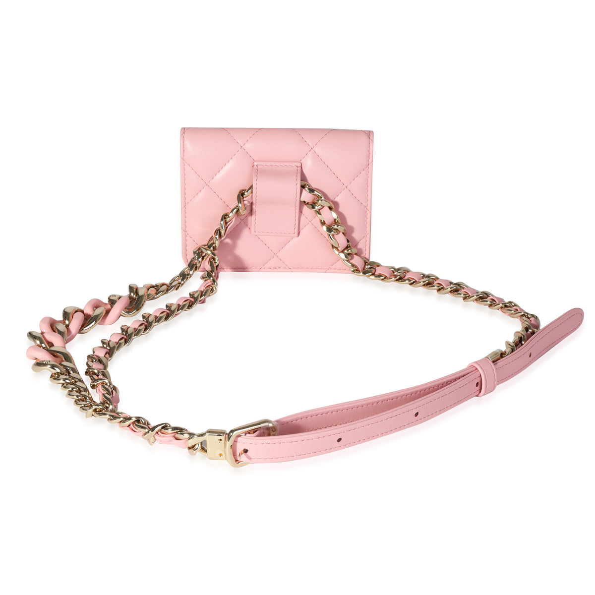 Chanel Pink Quilted Lambskin Elegant Chain Belt Bag