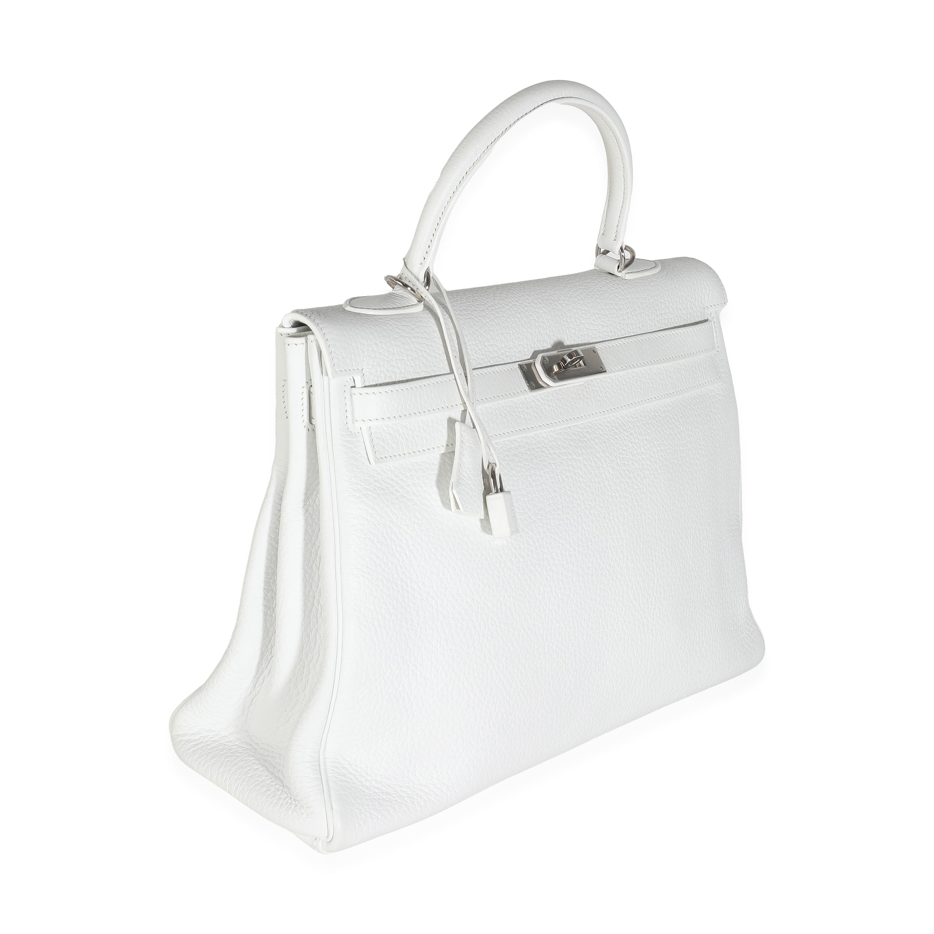 Hermès White Togo Retourne Kelly 35 PHW