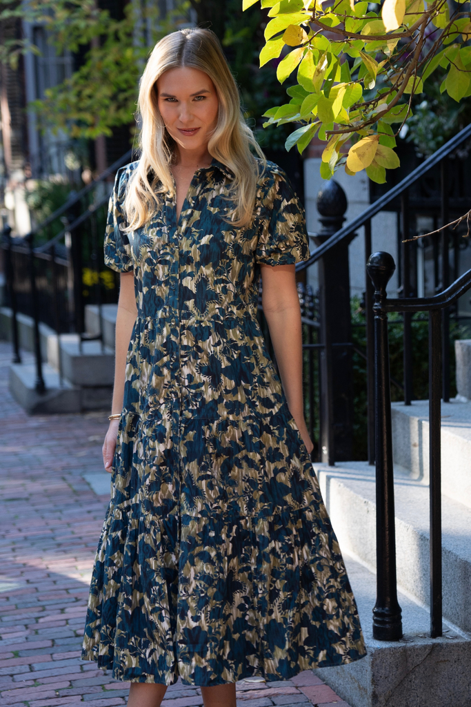 Mirasol Dress in Cirque Terre Navy