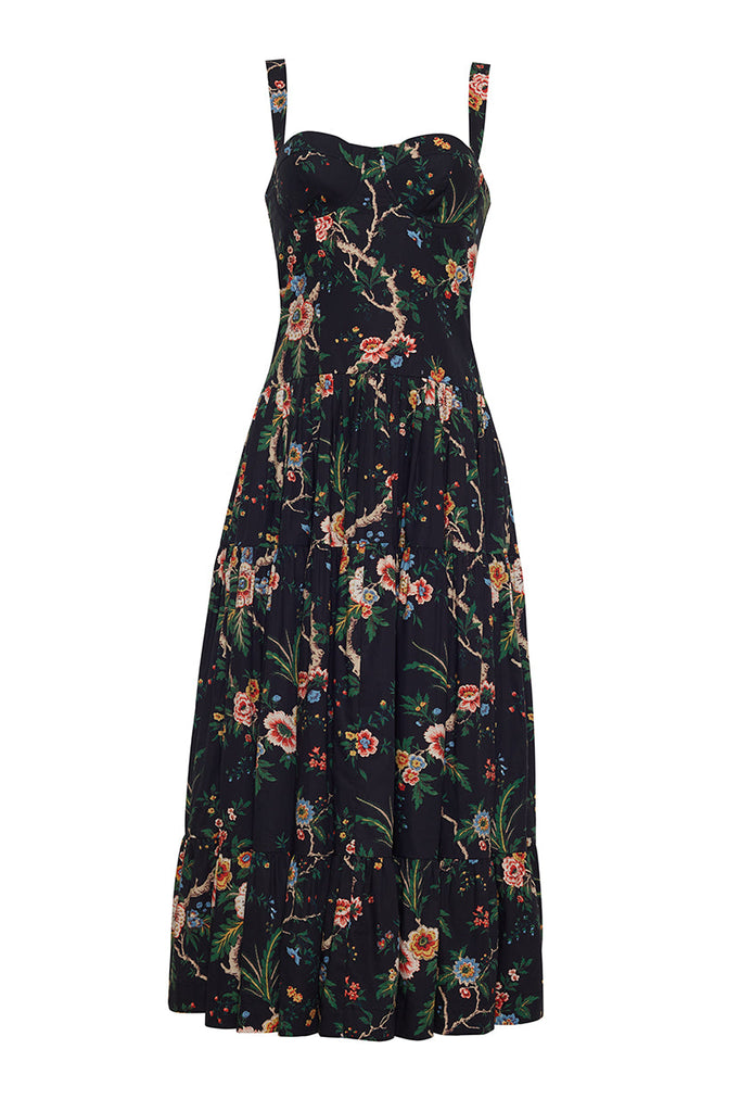 Santiago Dress in Chintz Black