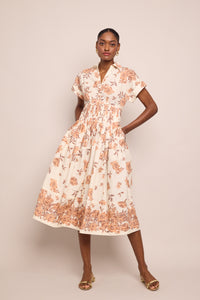 Nash Dress in Farfella Border Egret