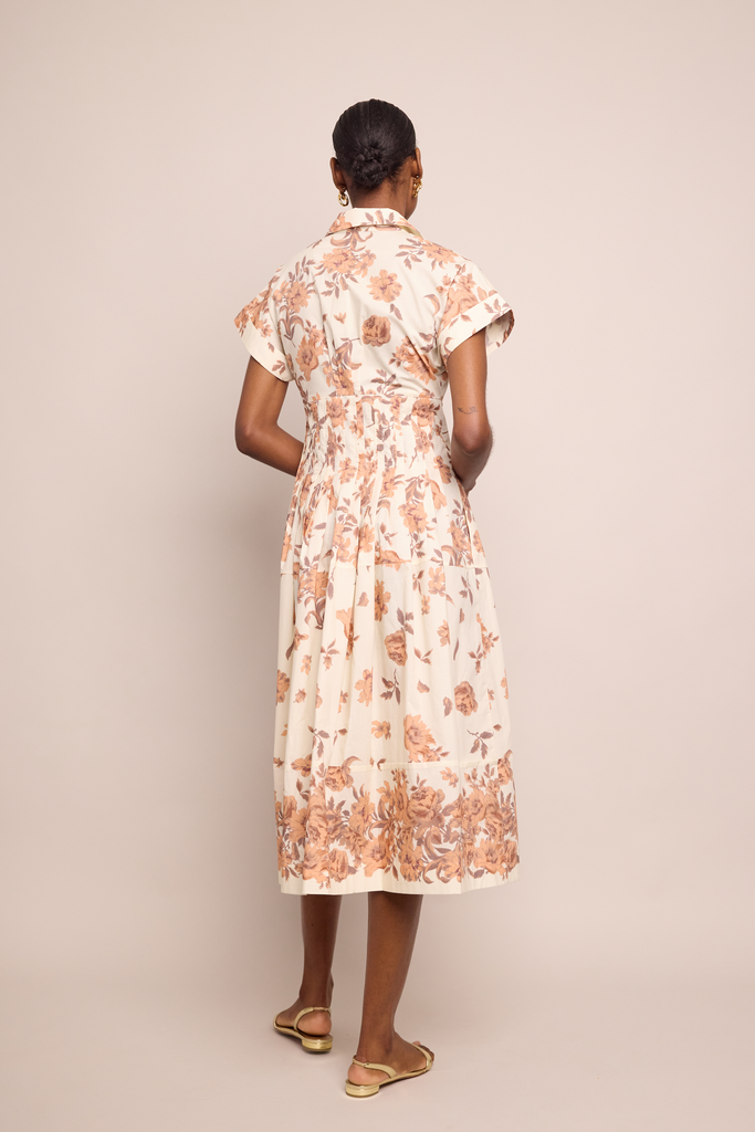 Nash Dress in Farfella Border Egret
