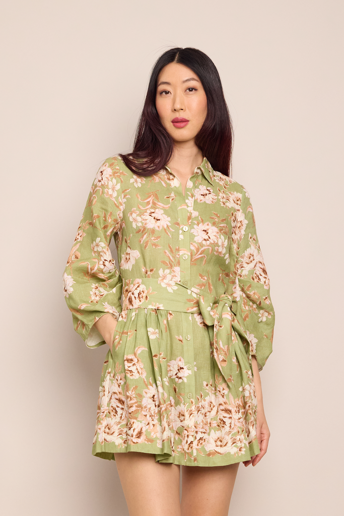 Raya Mini Dress in Farfella Sage