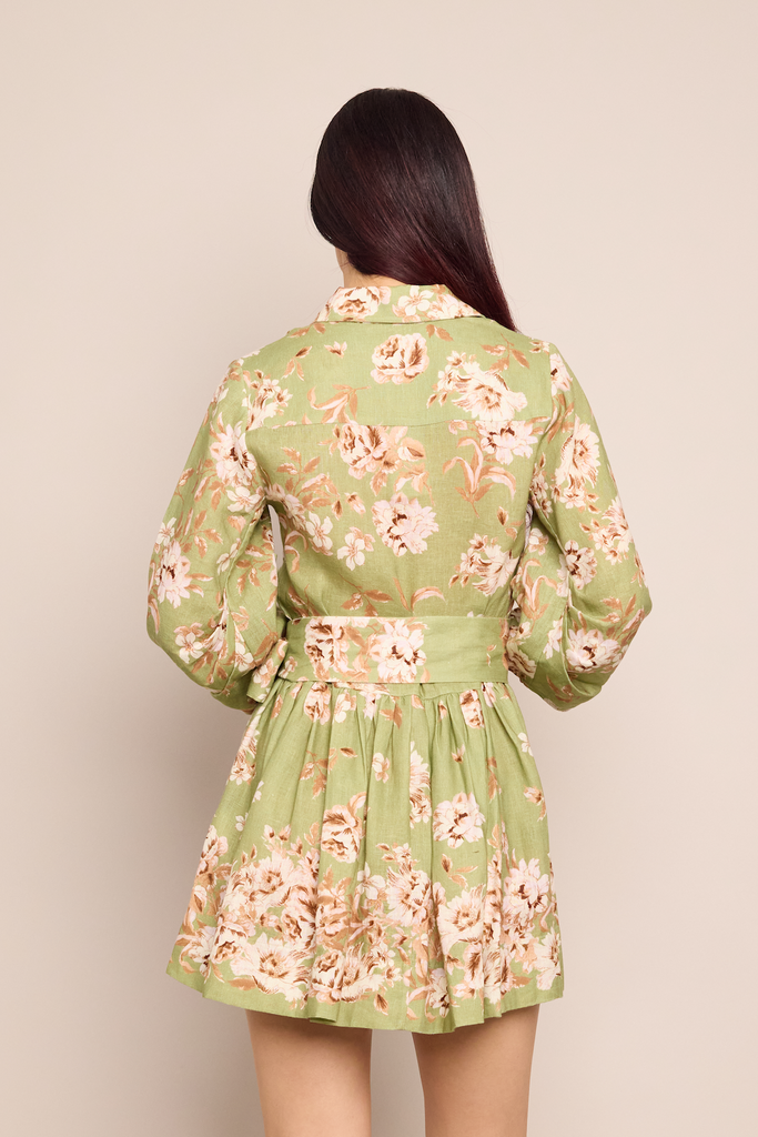 Raya Mini Dress in Farfella Sage