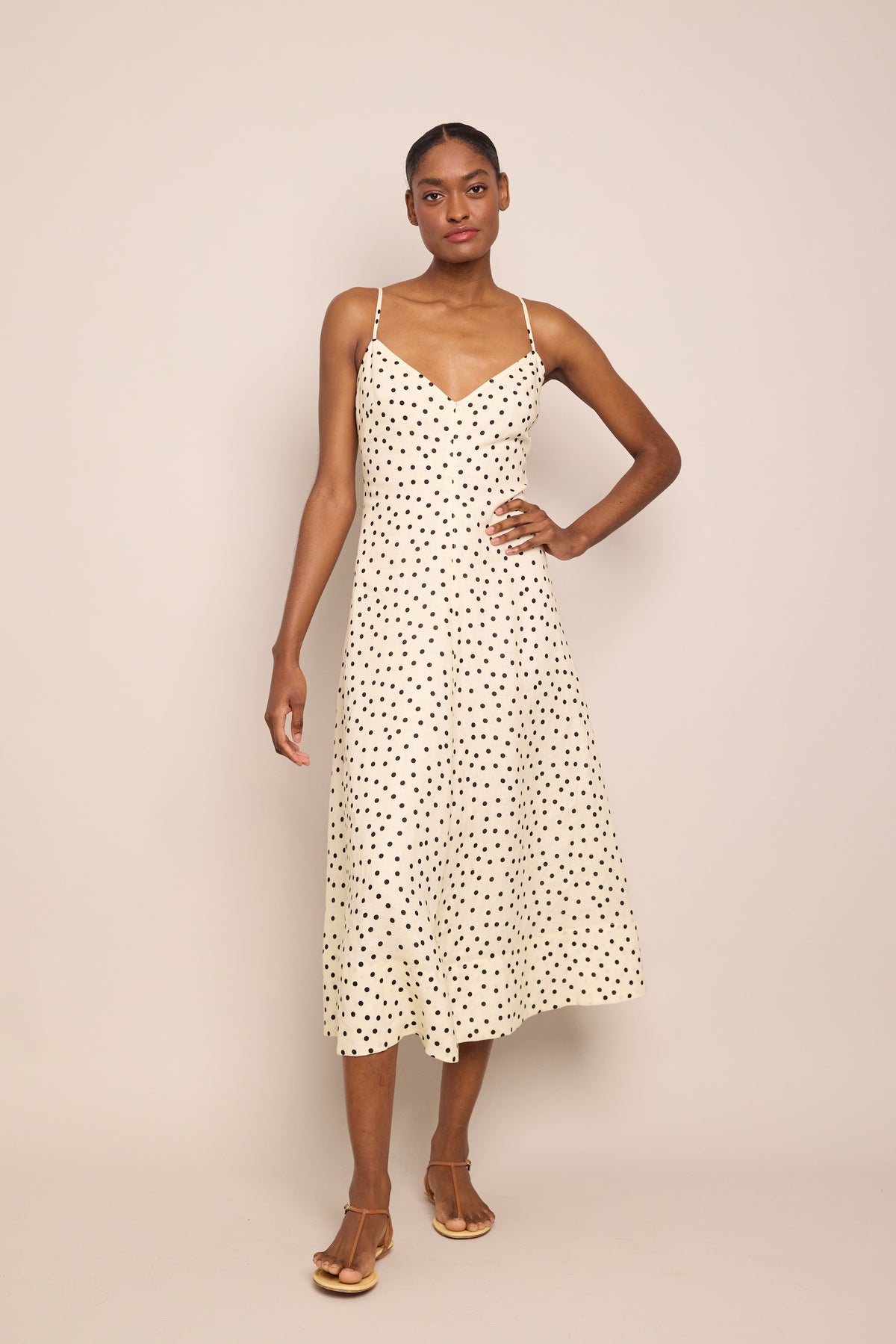 Mae Midi Dress in Burst Egret